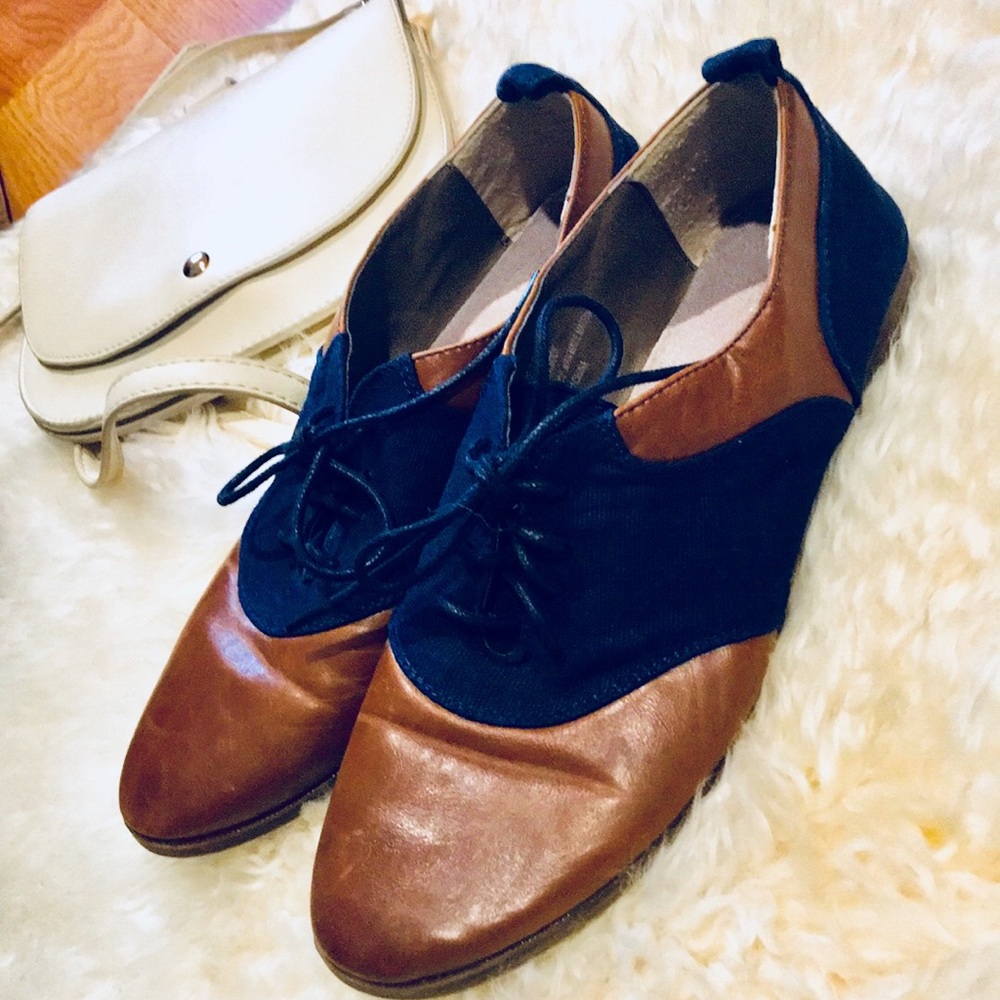 Blue and Brown Saddle Style Shoes